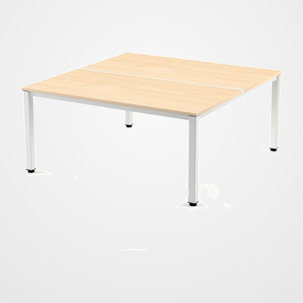 MESA ROCADA EXECUTIVE 180x163 ESTRUCTURA BLANCO TABLERO MELAMINA HAYA