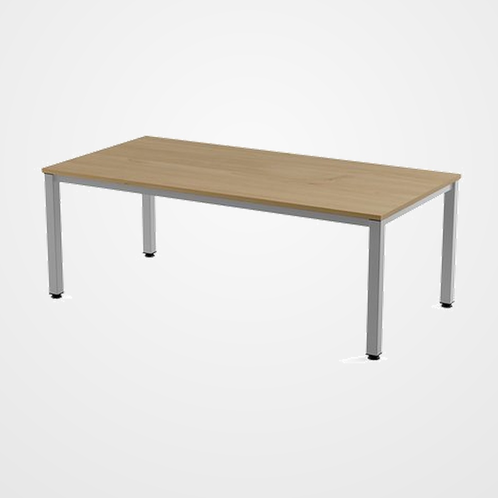 MESA ROCADA EXECUTIVE 200x100 ESTRUCTURA ALUMINIO TABLERO MELAMINA ROBLE