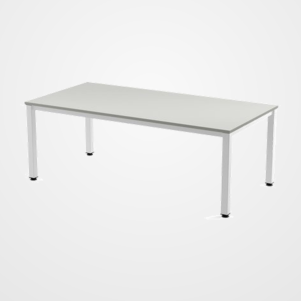 MESA ROCADA EXECUTIVE 200x100 ESTRUCTURA BLANCO TABLERO MELAMINA GRIS