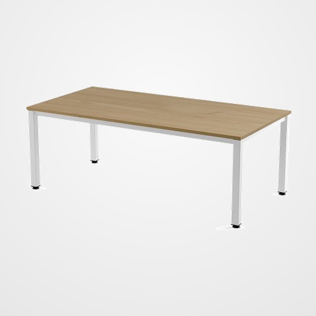 MESA ROCADA EXECUTIVE 200x100 ESTRUCTURA BLANCO TABLERO MELAMINA ROBLE
