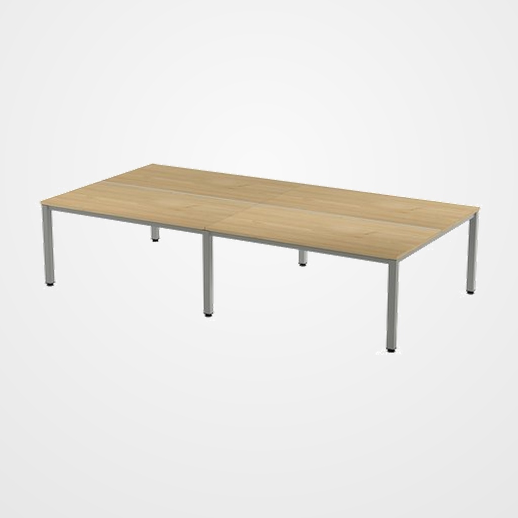 MESA ROCADA EXECUTIVE 320x163 ESTRUCTURA ALUMINIO TABLERO MELAMINA ROBLE
