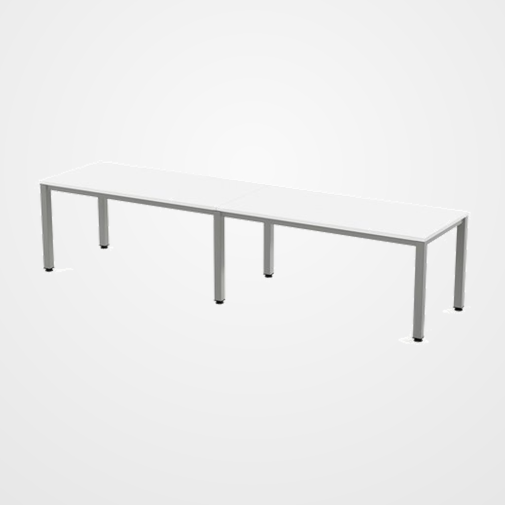 MESA ROCADA EXECUTIVE 320x80 ESTRUCTURA ALUMINIO TABLERO MELAMINA BLANCO