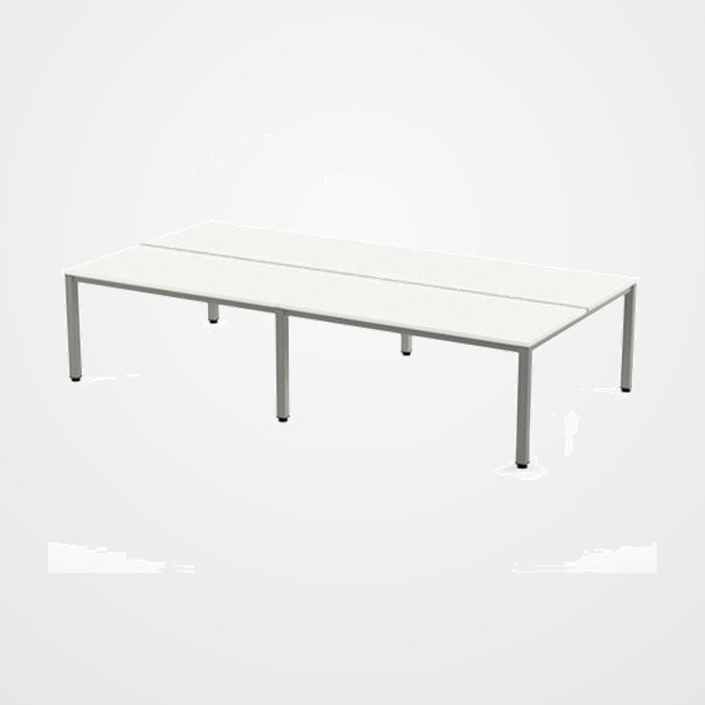 MESA ROCADA EXECUTIVE 360x163 ESTRUCTURA ALUMINIO TABLERO MELAMINA BLANCO