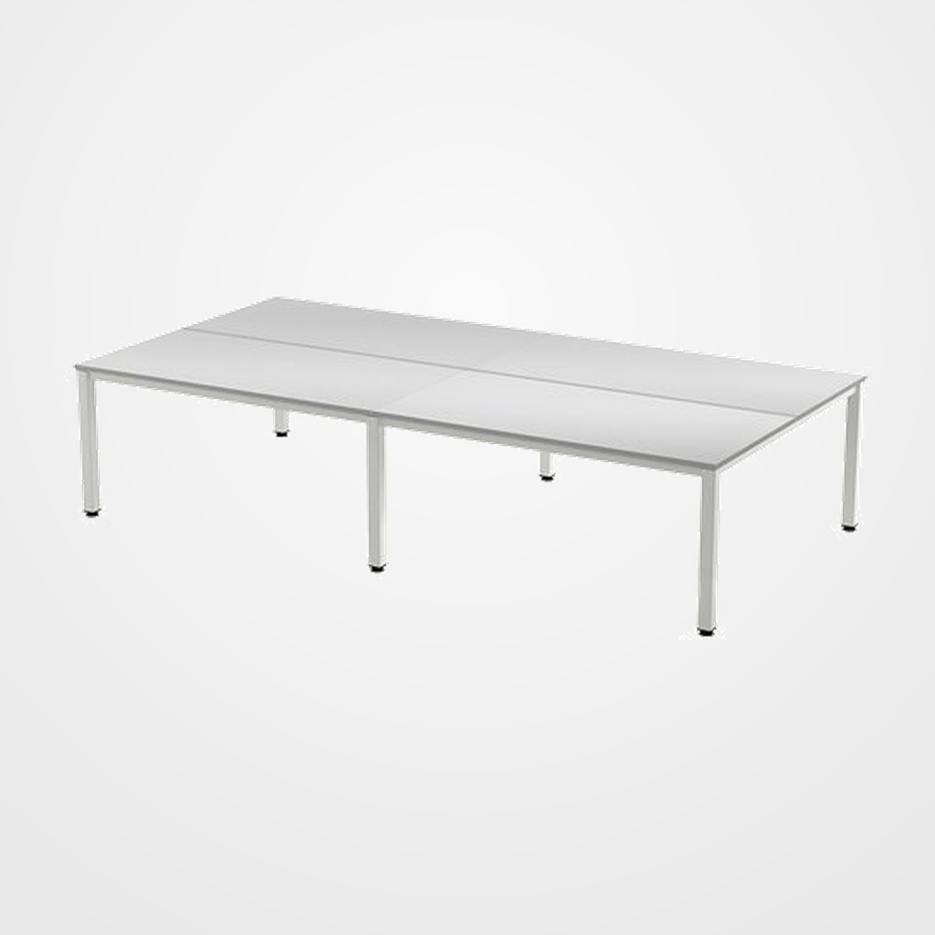 MESA ROCADA EXECUTIVE 360x163 ESTRUCTURA BLANCO TABLERO MELAMINA GRIS