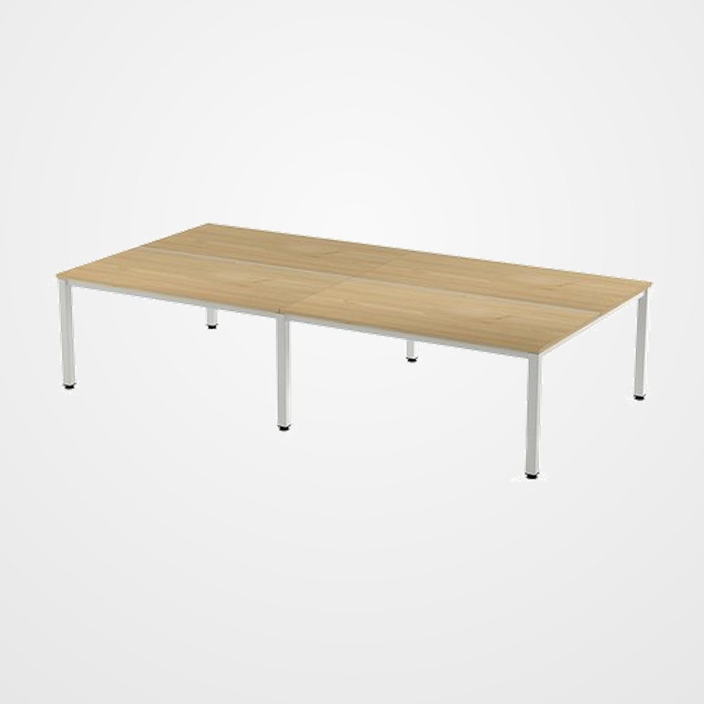 MESA ROCADA EXECUTIVE 360x163 ESTRUCTURA BLANCO TABLERO MELAMINA ROBLE
