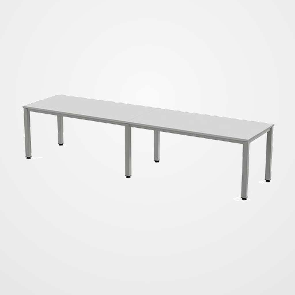 MESA ROCADA EXECUTIVE 360x80 ESTRUCTURA ALUMINIO TABLERO MELAMINA GRIS