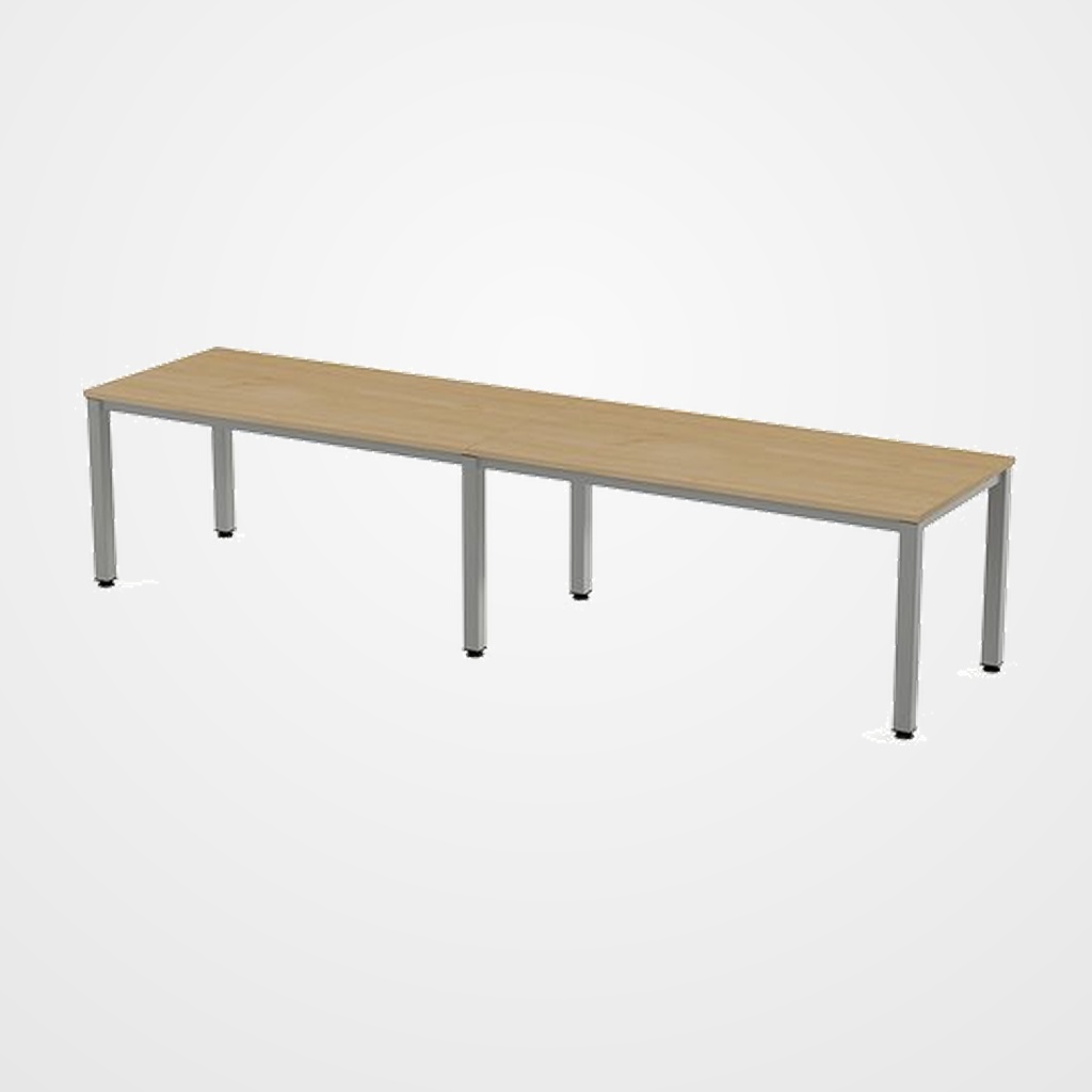 MESA ROCADA EXECUTIVE 360x80 ESTRUCTURA ALUMINIO TABLERO MELAMINA ROBLE