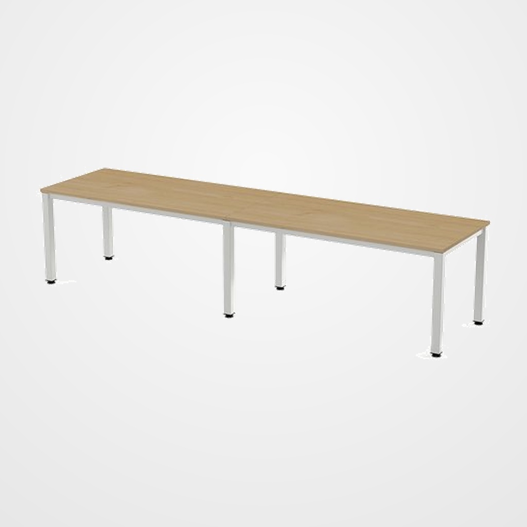 MESA ROCADA EXECUTIVE 360x80 ESTRUCTURA BLANCO TABLERO MELAMINA ROBLE