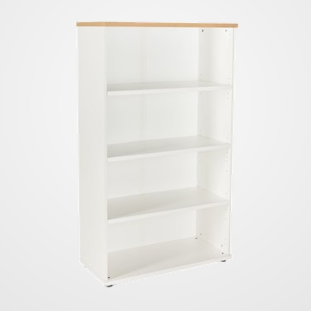 ARMARIO ROCADA ABIERTO 156x90x45 ESTRUCTURA BLANCO Y TAPA ROBLE