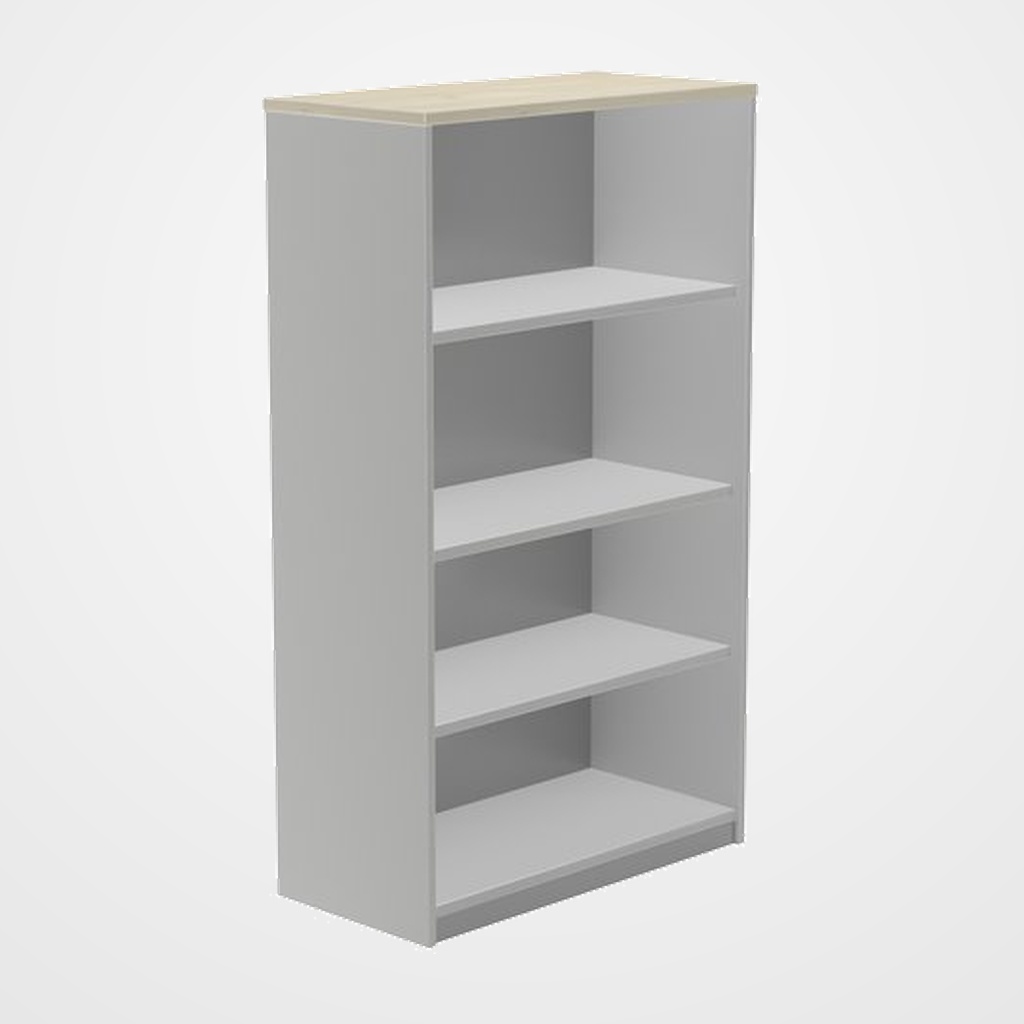 ARMARIO ROCADA ABIERTO 156x90x45 ESTRUCTURA GRIS Y TAPA ROBLE