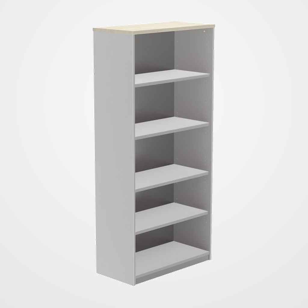 [24403341] ARMARIO ROCADA ABIERTO 195x90x45 ESTRUCTURA GRIS Y TAPA ROBLE