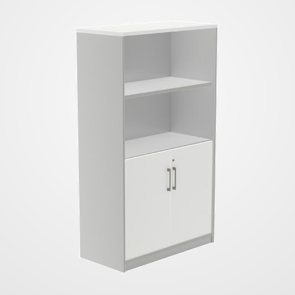[24403383] ARMARIO ROCADA CON PUERTAS BAJAS 156x90x45 ESTRUCTURA GRIS Y TAPA BLANCO
