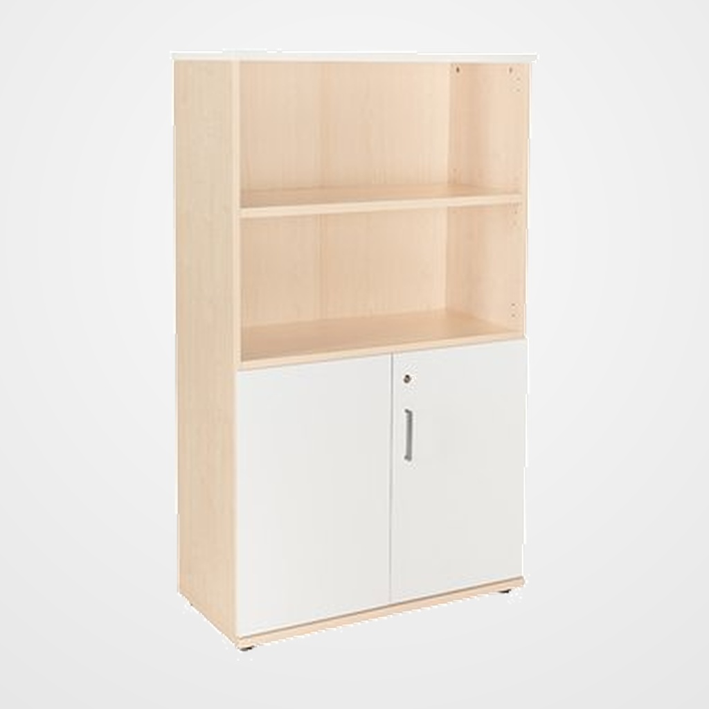 ARMARIO ROCADA CON PUERTAS BAJAS 156x90x45 ESTRUCTURA HAYA Y TAPA BLANCO