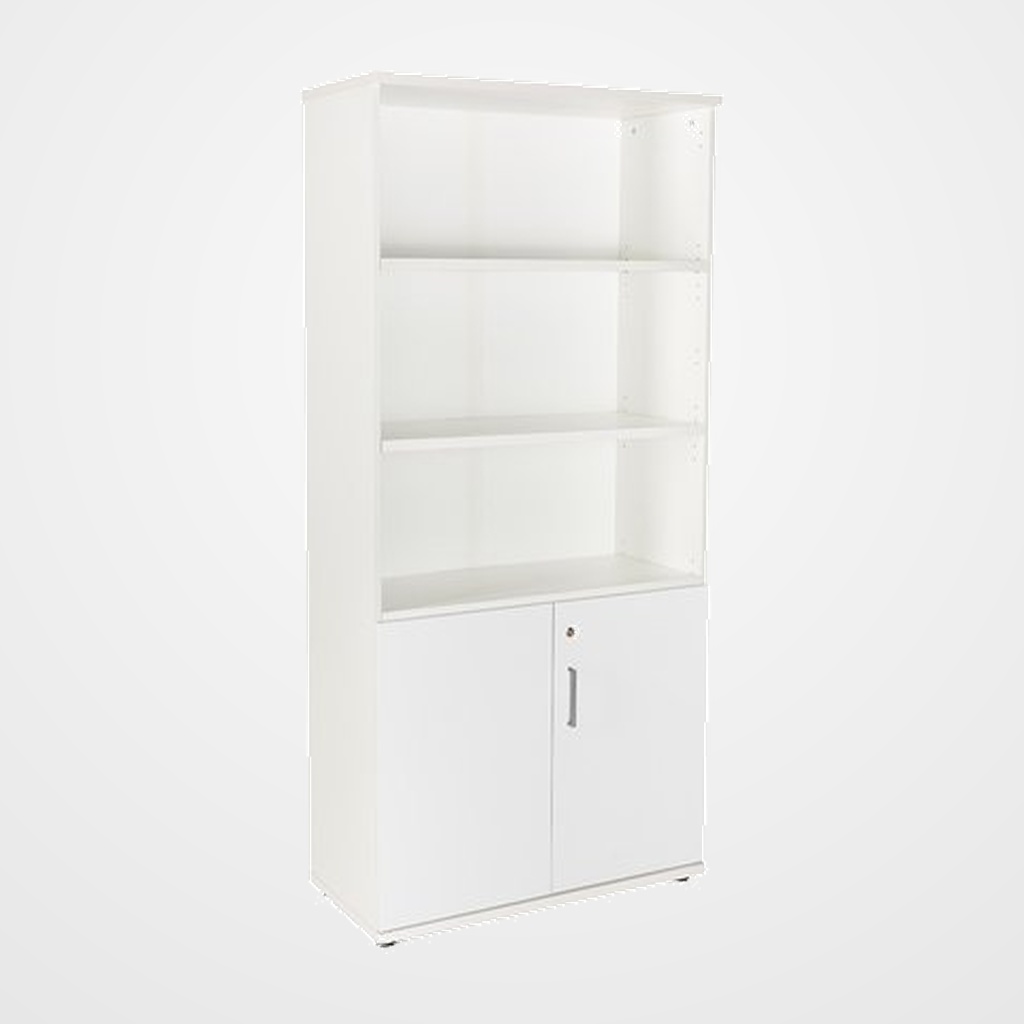 ARMARIO ROCADA CON PUERTAS BAJAS 195x90x45 ESTRUCTURA BLANCO Y TAPA BLANCO