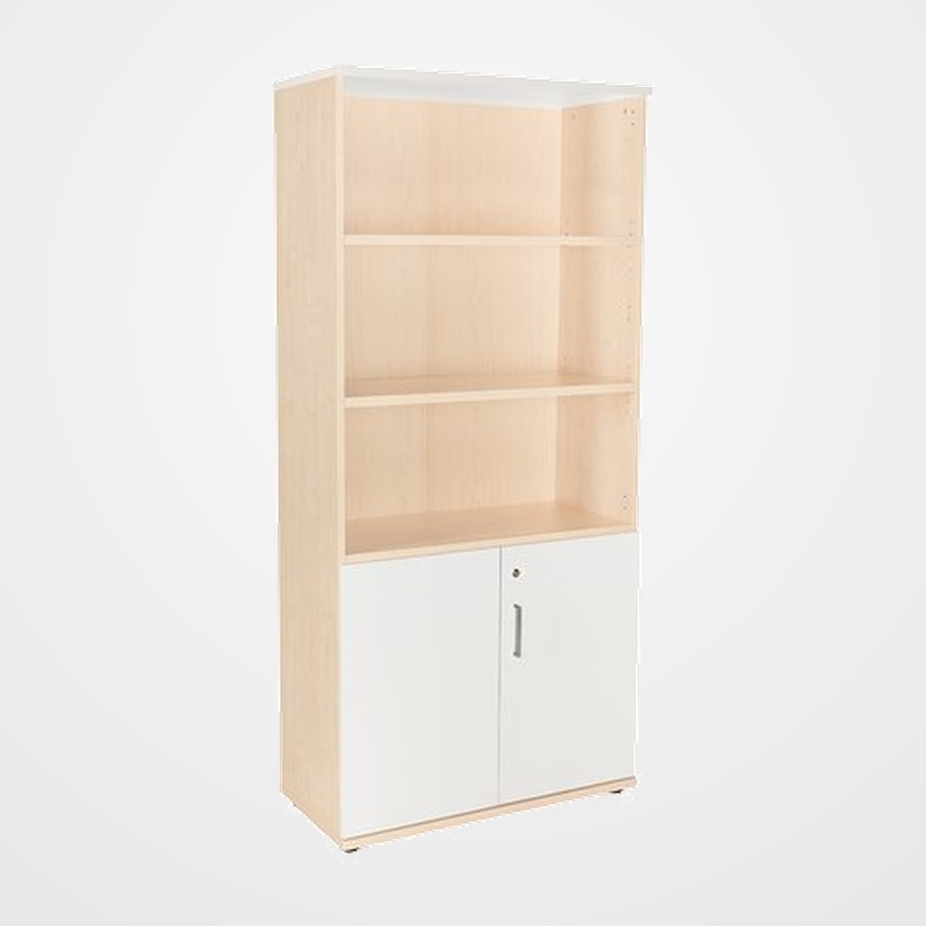 ARMARIO ROCADA CON PUERTAS BAJAS 195x90x45 ESTRUCTURA HAYA Y TAPA BLANCO