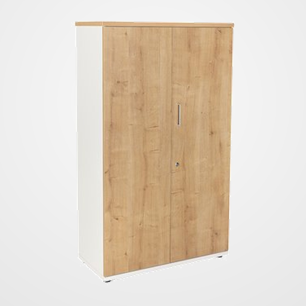 ARMARIO ROCADA CON PUERTAS 156x90x45 ESTRUCTURA BLANCO PUERTAS Y TAPA ROBLE