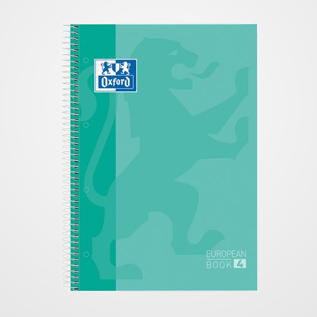 BLOC OXFORD SCHOOL EU.BOOK 4 micro.tapa EXTRA A5+ 120h CUADRIC.5x5 90g ICE MINT (50% hjs GRATIS)