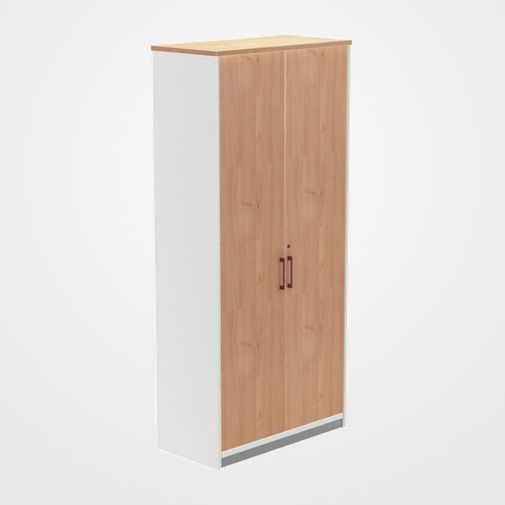 ARMARIO ROCADA CON PUERTAS 195x90x45 ESTRUCTURA BLANCO PUERTAS Y TAPA ROBLE