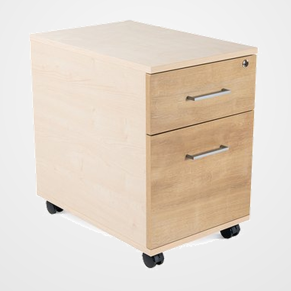 CAJONERA ROCADA con RUEDAS 40x59,5x58 con 1 CAJON + CARPETERO ESTRUCTURA HAYA FRONTALES ROBLE