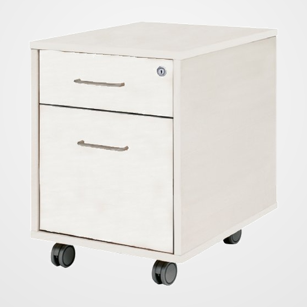 CAJONERA ROCADA con RUEDAS 42x53x58 con 1 CAJON + CARPETERO ESTRUCTURA Y FRONTALES METALICOS BLANCO RAL 9010