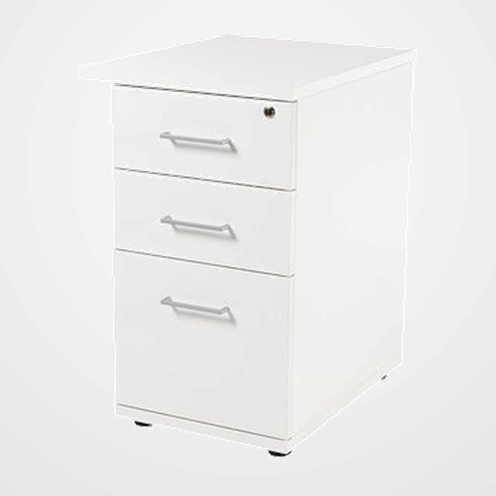 CAJONERA ROCADA 47x60x72 con 2 CAJONES + CARPETERO ESTRUCTURA BLANCO FRONTALES BLANCO