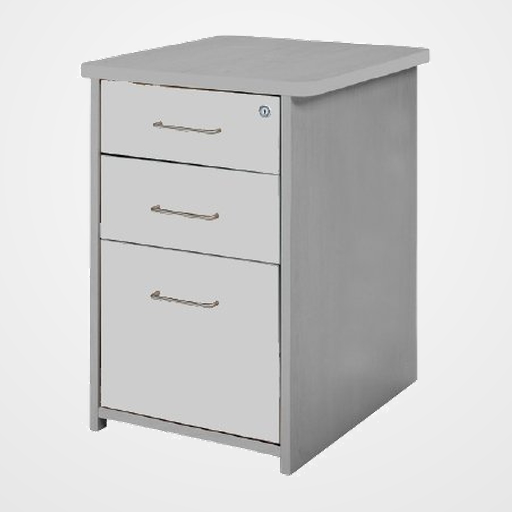 CAJONERA ROCADA 47x60x72 con 2 CAJONES + CARPETERO ESTRUCTURA GRIS FRONTALES GRIS