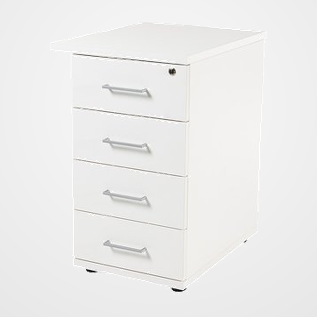 CAJONERA ROCADA 47x60x72 con 4 CAJONES ESTRUCTURA BLANCO FRONTALES BLANCO