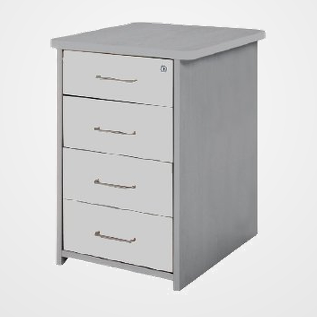 CAJONERA ROCADA 47x60x72 con 4 CAJONES ESTRUCTURA GRIS FRONTALES GRIS