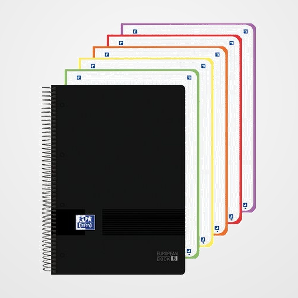 BLOC OXFORD SCHOOL EU.BOOK 5 LIVE&GO micro.tapa PP A4+ 120h CUADRIC.5x5 90g NEGRO