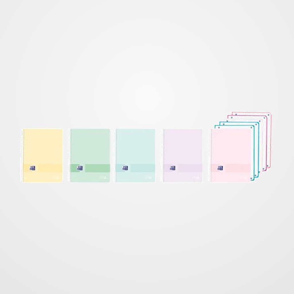 BLOC OXFORD SCHOOL EU.BOOK 5 LIVE&GO micro.tapa PP A4+ 120h CUADRIC.5x5 90g SURTIDO PASTEL (5 col.)