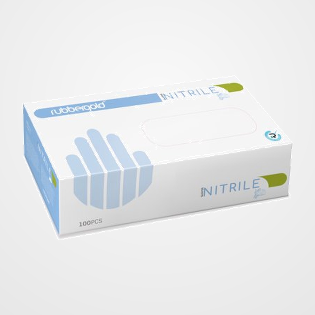 GUANTES RUBBEGOLD NITRILO TALLA S CAJA de 100