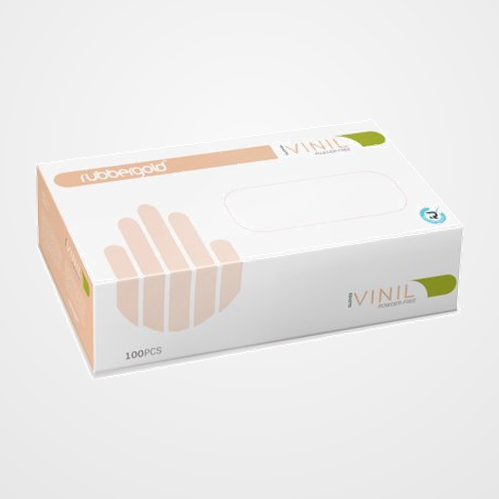 [90001031] GUANTES RUBBEGOLD VINILO TALLA L CAJA de 100