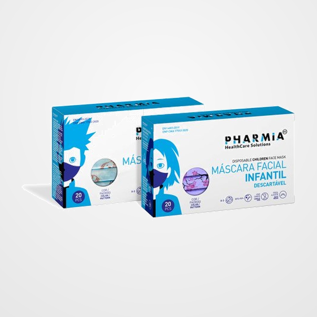 MASCARILLA PHARMIA QUIRURGICA INFANTIL AZUL CAJA de 20