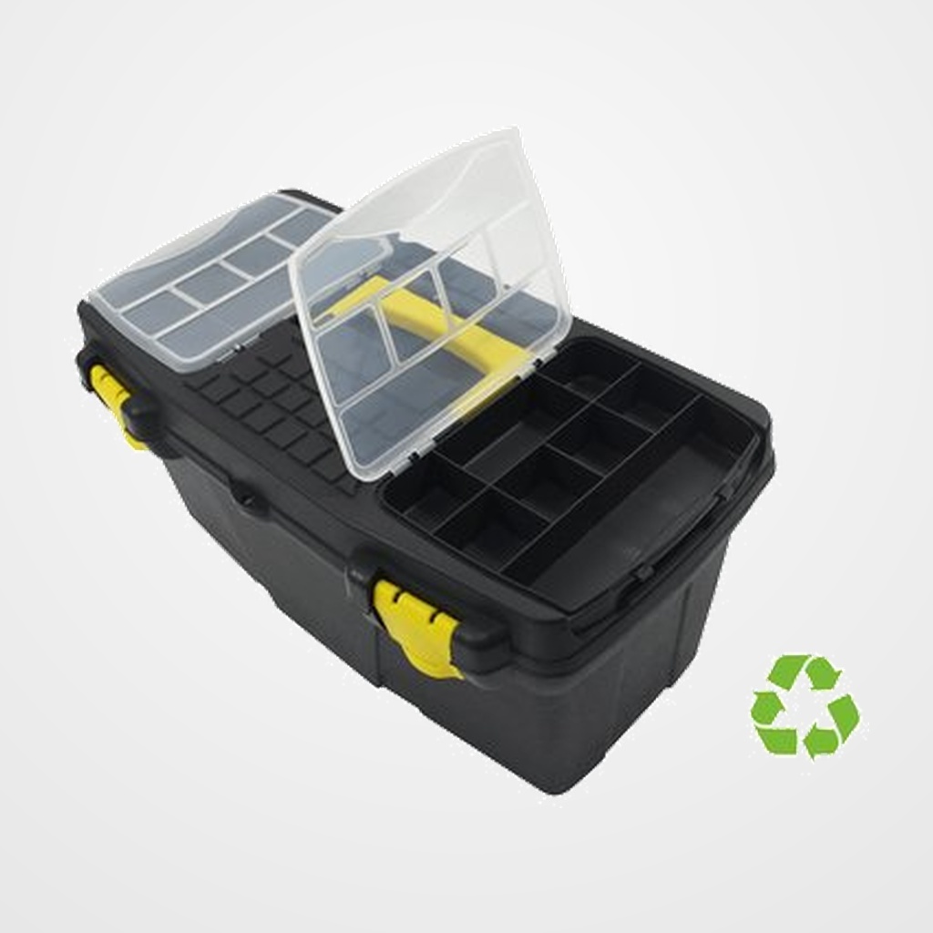 [24501021] MALETIN HERRAMIENTAS A.2000 TALLA L (260x480x230) DE PP RECICLADO Y 100% RECICLABLE NEGRO