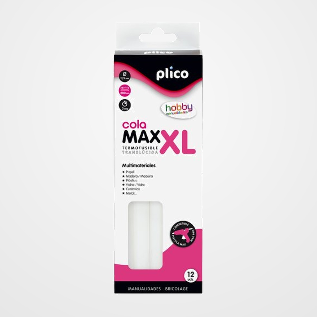 COLA TERMOFUSIBLE en BARRA PLICO MAX-XL blister de 12