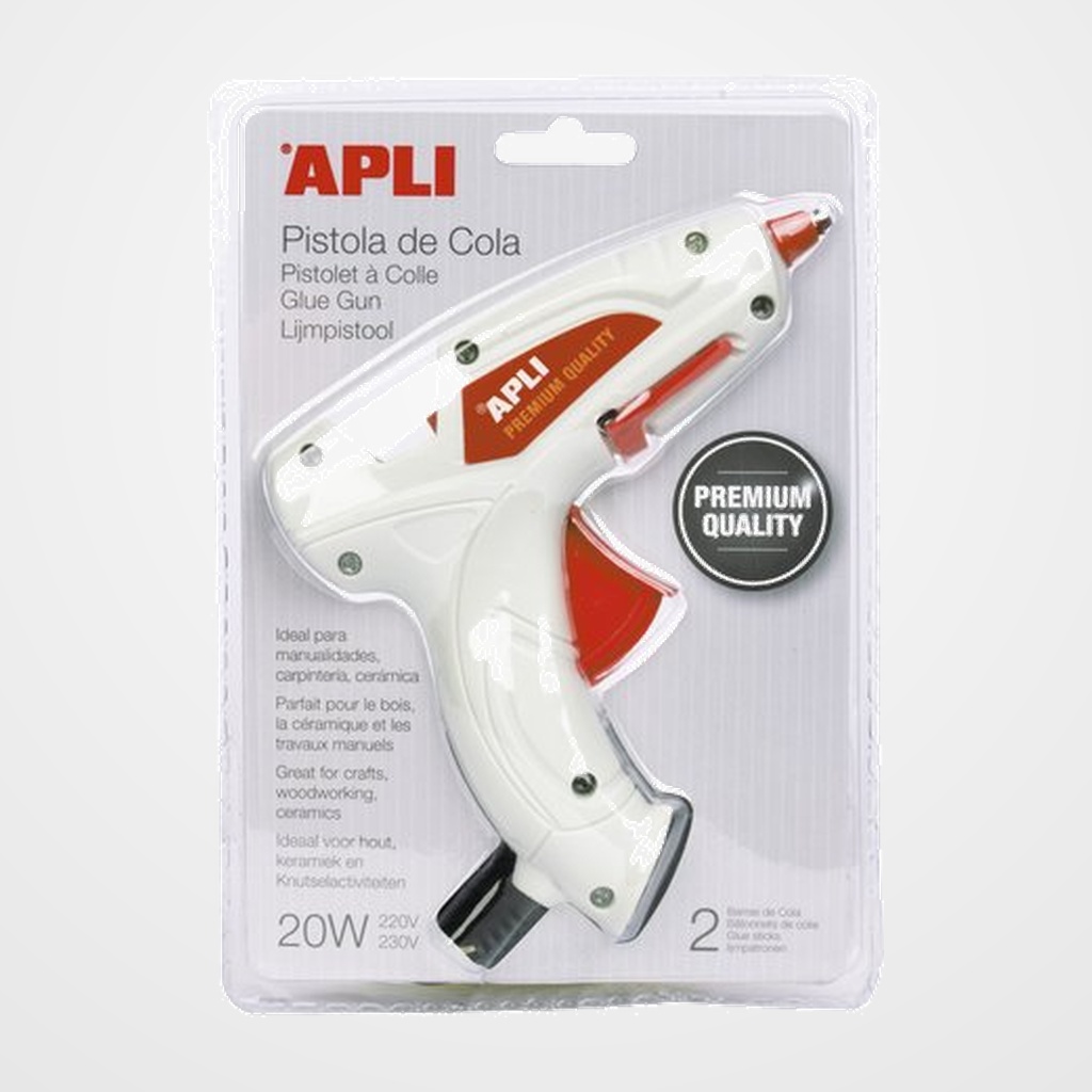 PISTOLA de COLA TERMOFUSIBLE APLI 20W