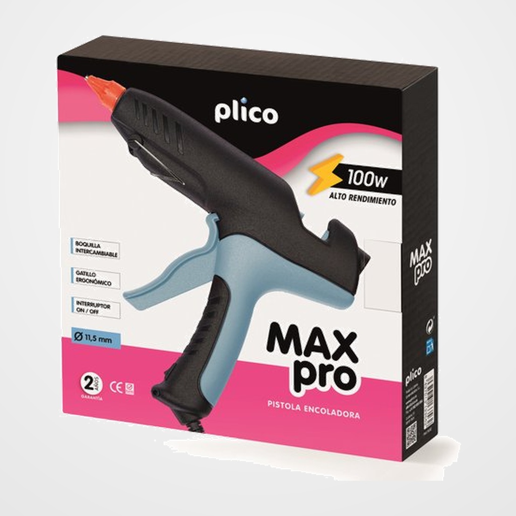 PISTOLA de COLA TERMOFUSIBLE PLICO MAX PRO 100W