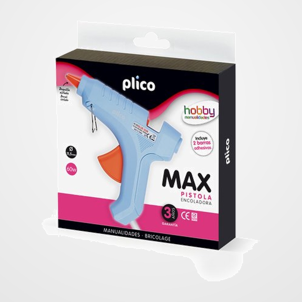 PISTOLA de COLA TERMOFUSIBLE PLICO MAX 60W