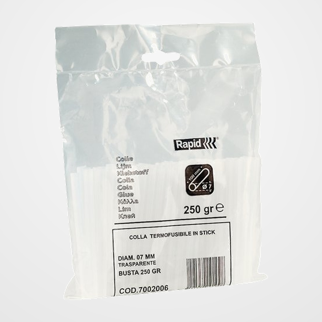 COLA TERMOFUSIBLE en BARRA RAPID ø7/ 10mm BOLSA DE 250gr