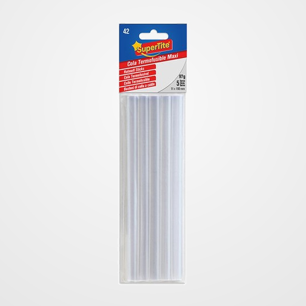 COLA TERMOFUSIBLE en BARRA SUPERTITE MAXI 11x190 mm. blister de 5