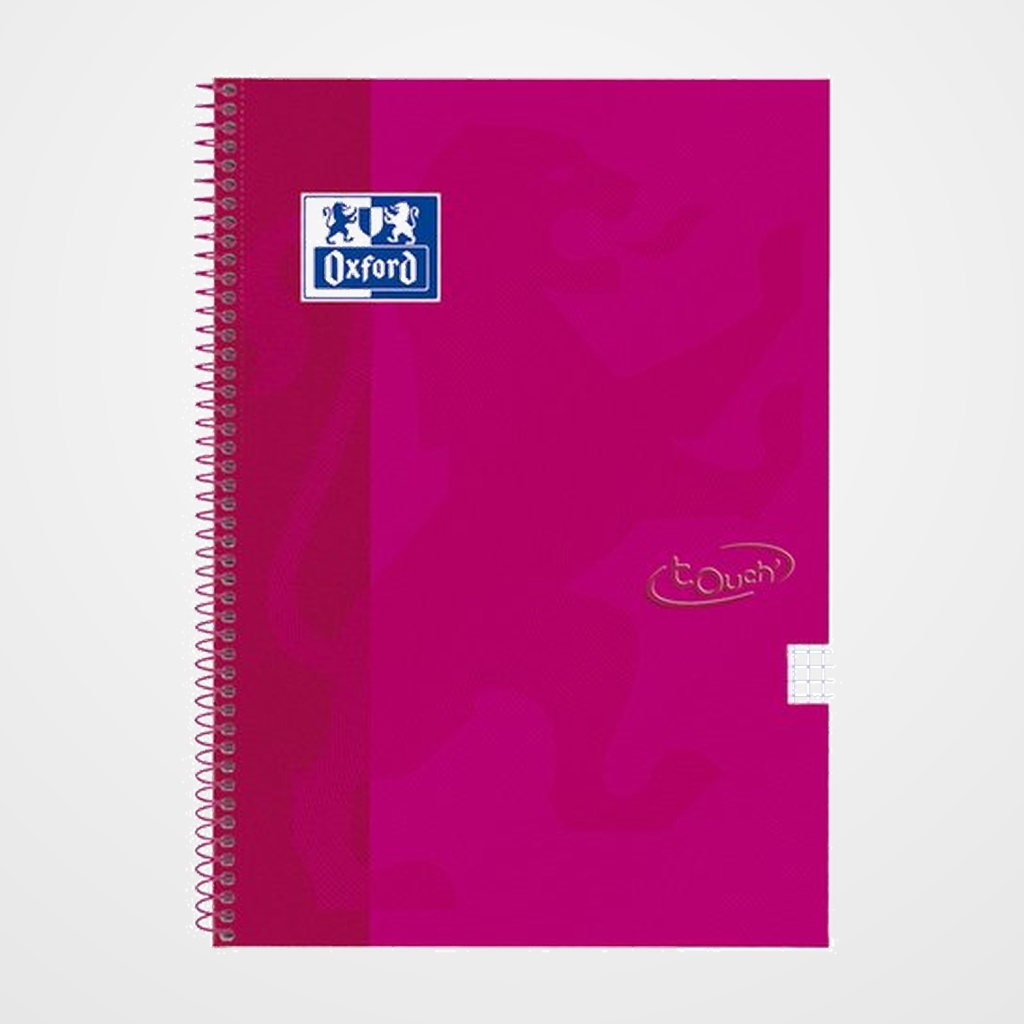 BLOC OXFORD SCHOOL TOUCH tapa EXTRA Fº 80h CUADRIC.4x4 90g ROSA FRAMBUESA
