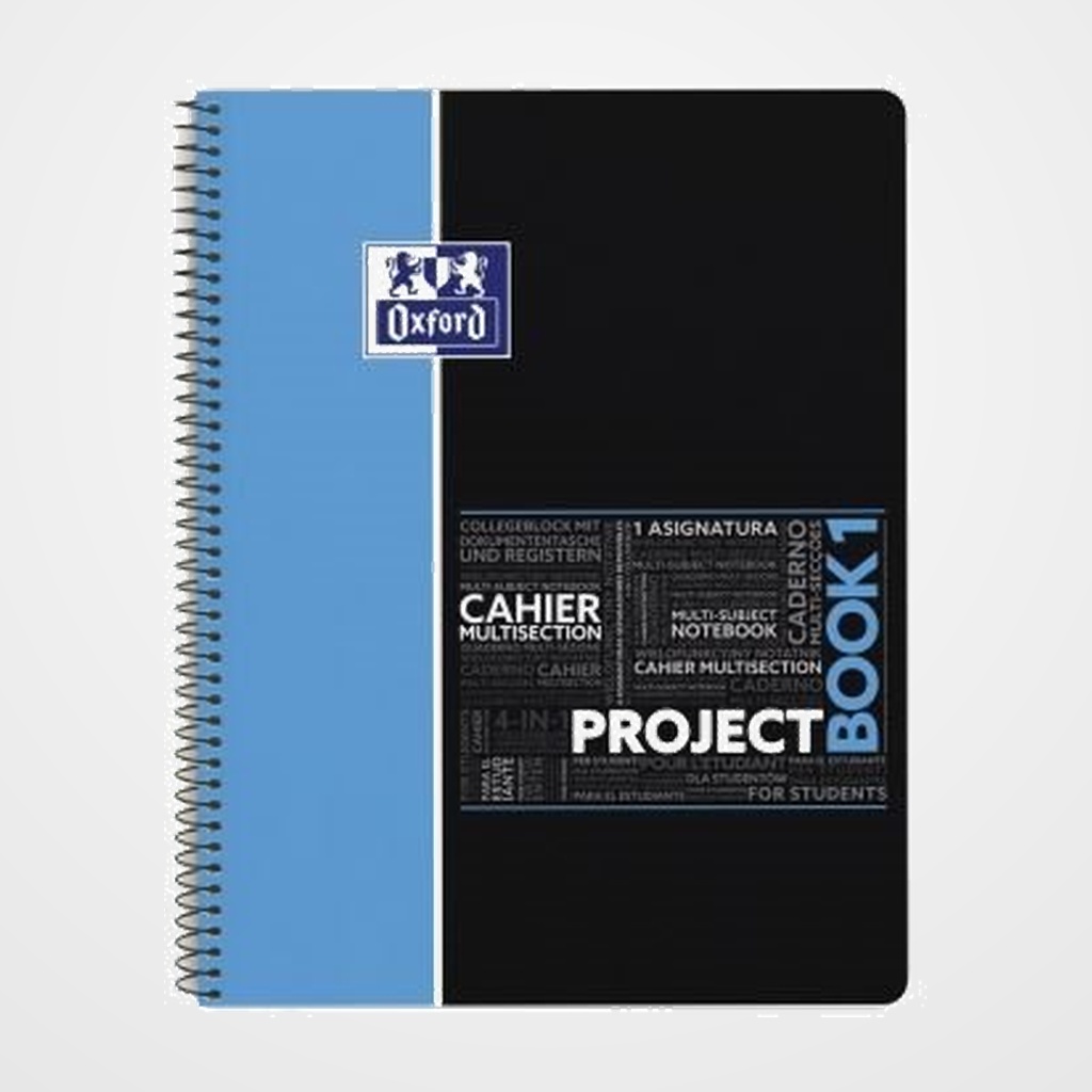 BLOC OXFORD STUDENT PROJECTBOOK 1 micro.tapa PP A4+ 80h CUADRIC.5x5 90g AZUL