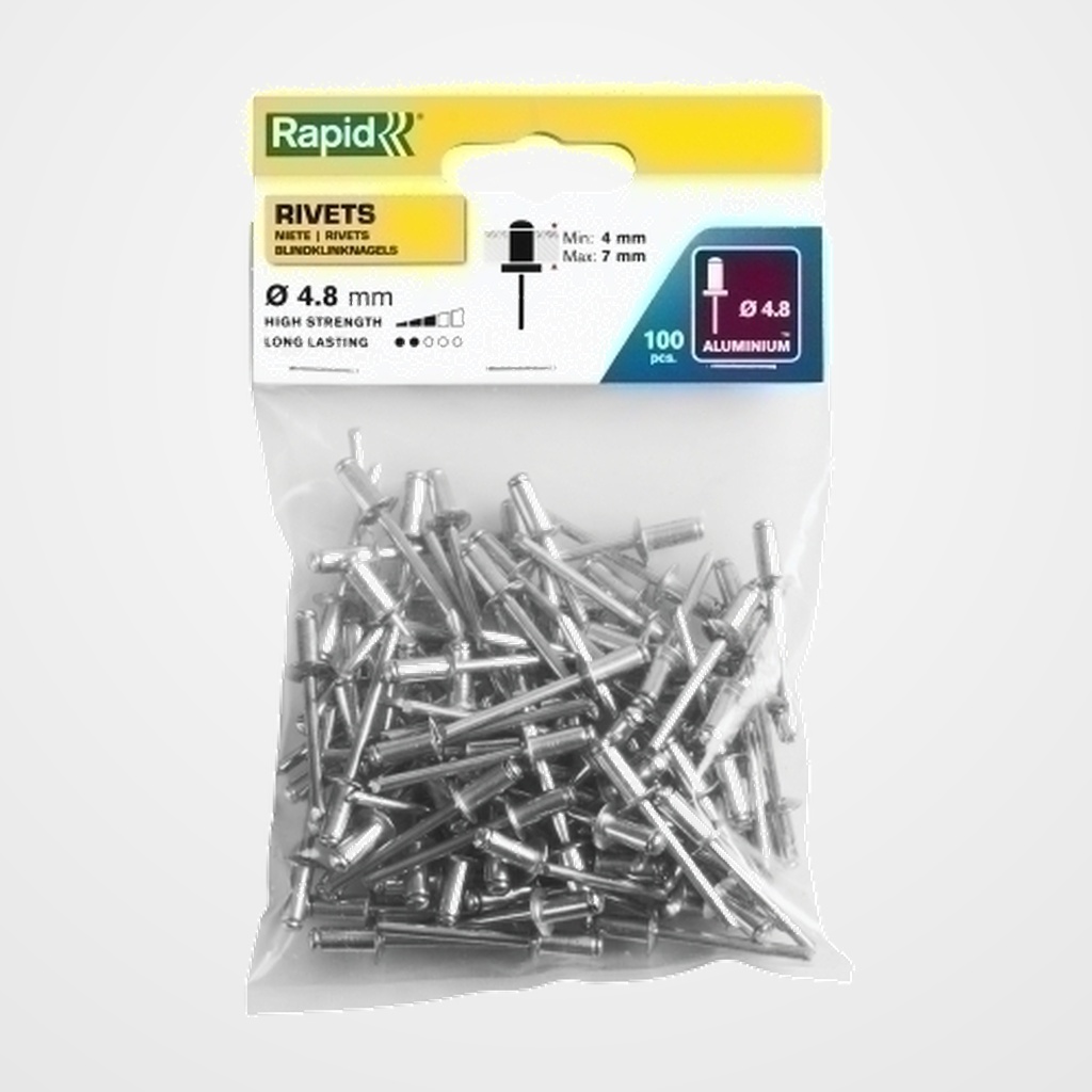 REMACHES RAPID REMACHADORA ø4,8/ 10 mm. ALUMINIO caja de 100