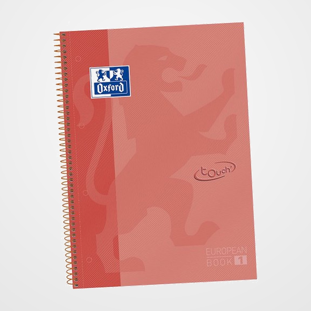 BLOC OXFORD TOUCH EU.BOOK 1 micro.tapa EXTRA A4+ 80h HORIZ. 90g CORAL