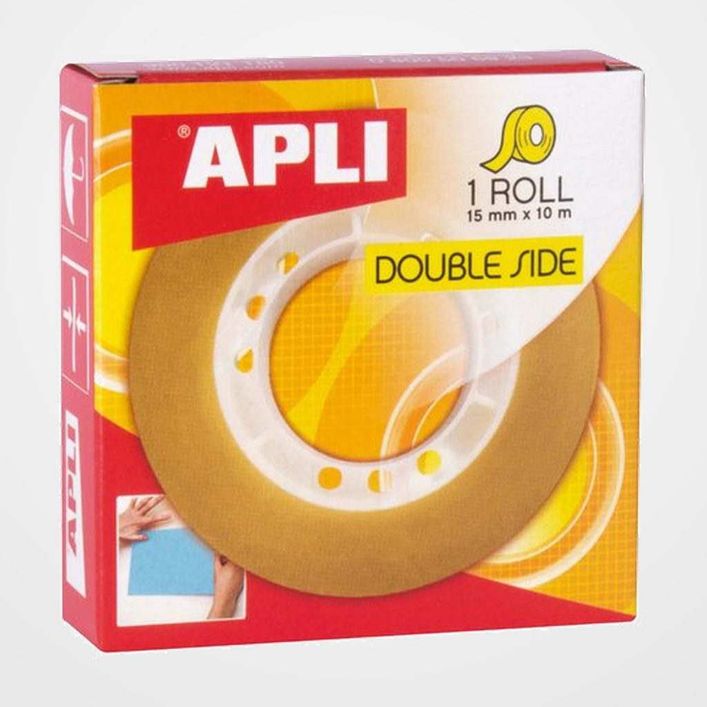 CINTA ADHESIVA DOBLE CARA APLI rollo 15x10