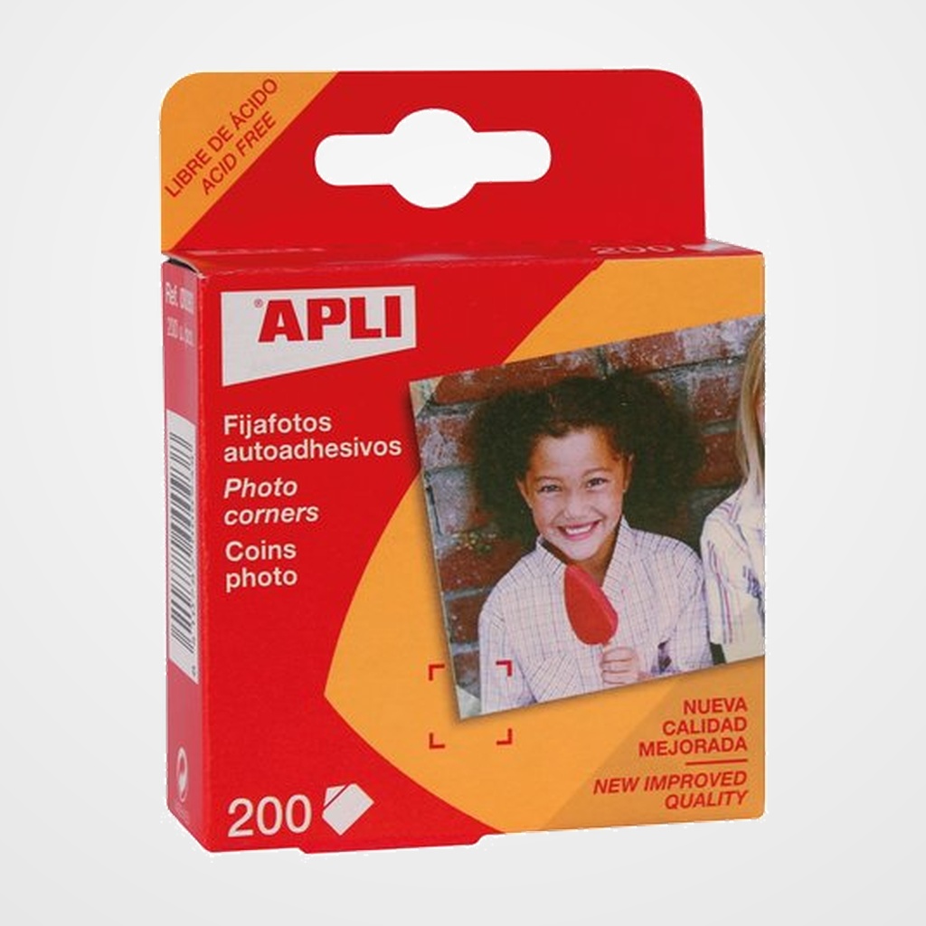 ESQUINAS FIJAFOTOS APLI AUTOADHESIVOS CAJA 200 U.
