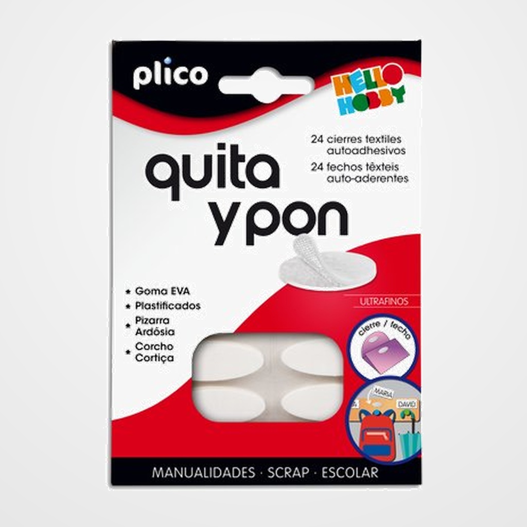 MINI VELCRO ADHESIVO PLICO QUITA Y PON 24 UNIDADES