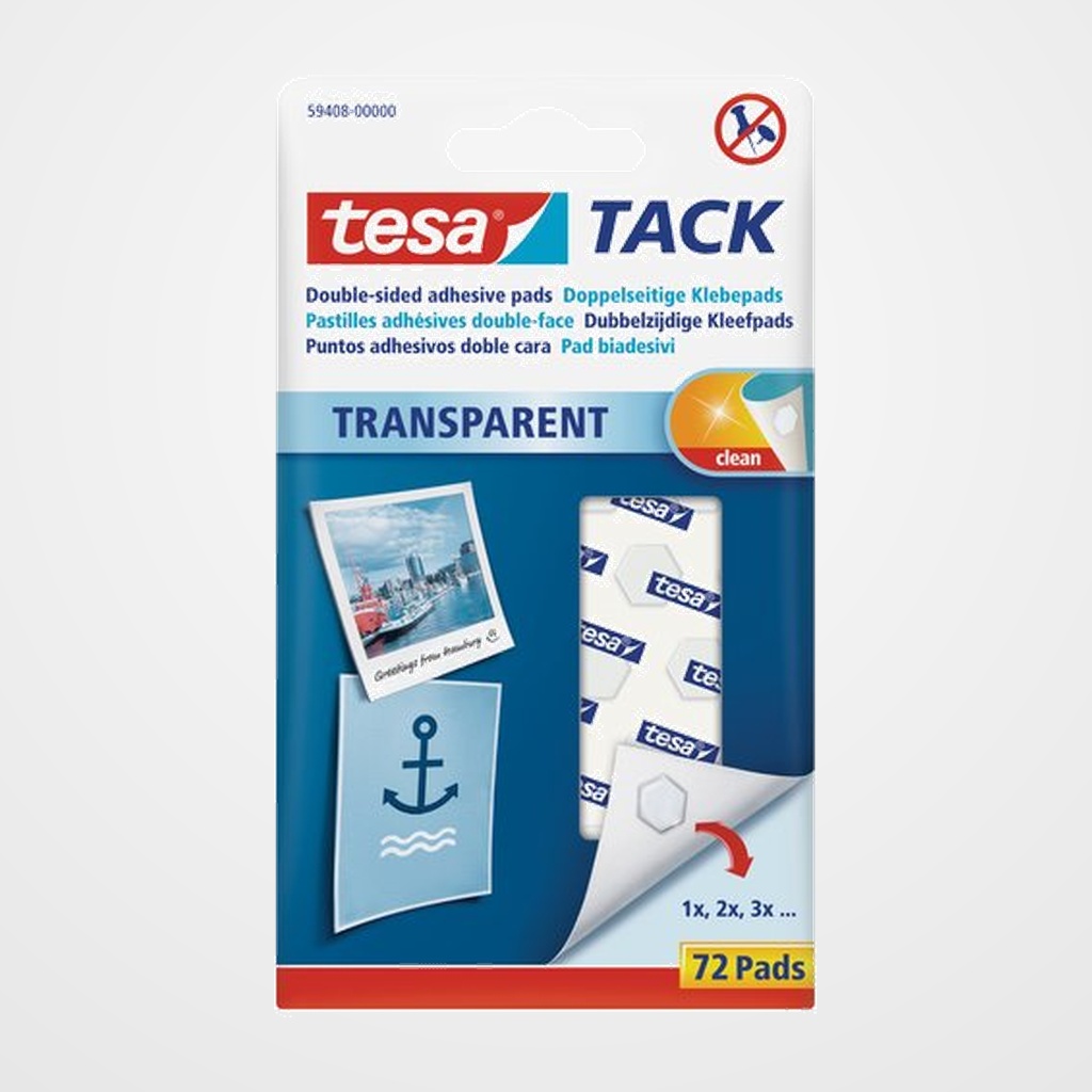 [23101057] PUNTO ADHESIVO TESA TACK TRANSPARENTE 72 UNIDADES