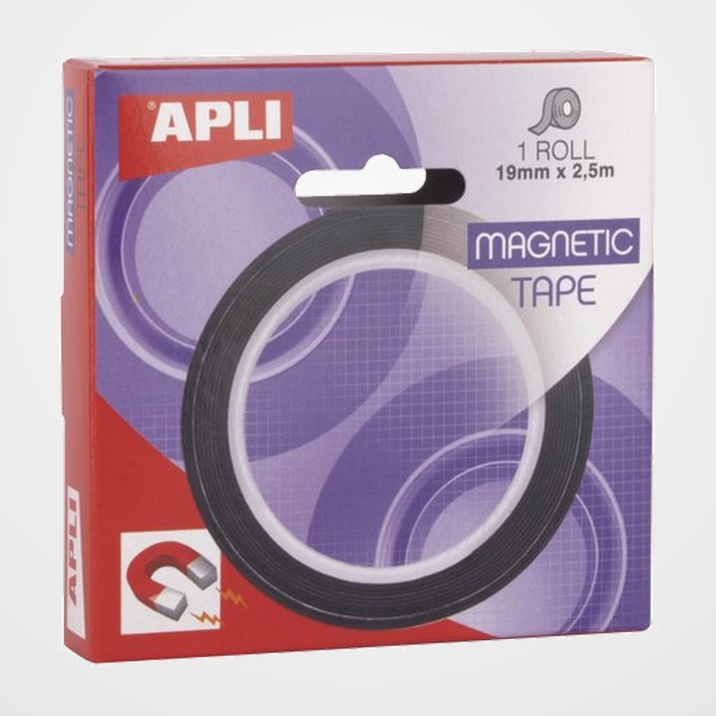 CINTA ADHESIVA APLI MAGNETICA rollo 2,5m x 19mm