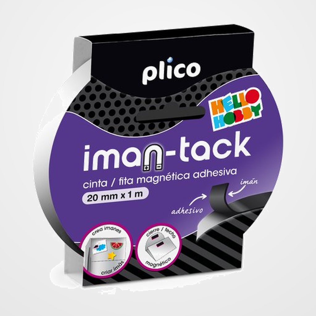 CINTA ADHESIVA PLICO IMAN-TACK MAGNETICA rollo 1m x 20mm